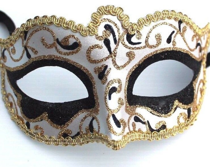 Black and Gold Swirl Masquerade Mask
