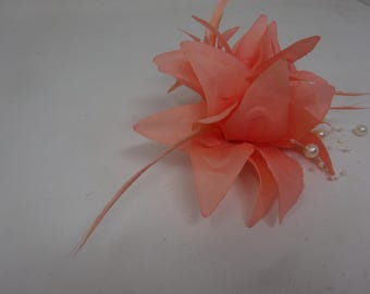 Choice of 4 Colours Hair Fascinator and Brooch: Pink, Lime Green, Blue and Peach