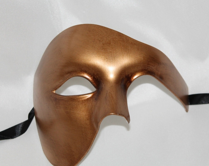Antique Gold Half Face Phantom Masquerade Mask