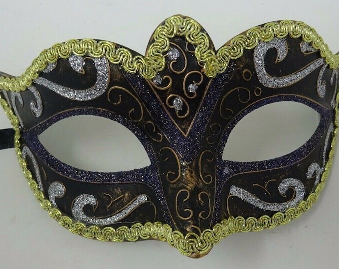 Sapphire Blue, Black, Bronze, Gold and Silver Masquerade Carnival Party Ball Eye Mask
