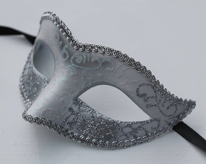 White and Silver Masquerade Mask