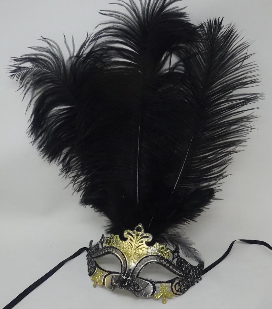 Black and Gold Rialto Venetian Masquerade Ball Carnival Party Prom Mask ...
