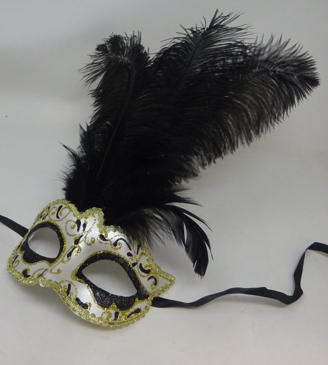 Black Ivory and Gold Venetian Masquerade Ball Carnival Party Prom Mask ...
