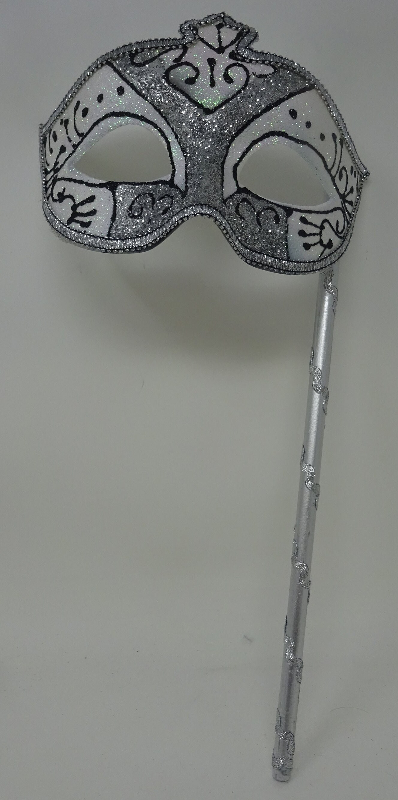 New Black And Silver Sequin Swish Eye Mask Costume Accessory