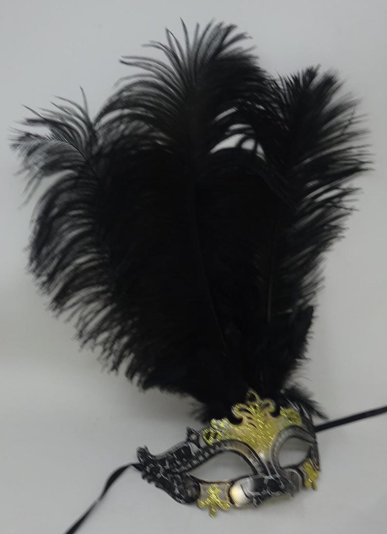 Black and Gold Rialto Venetian Masquerade Ball Carnival Party Prom Mask ...