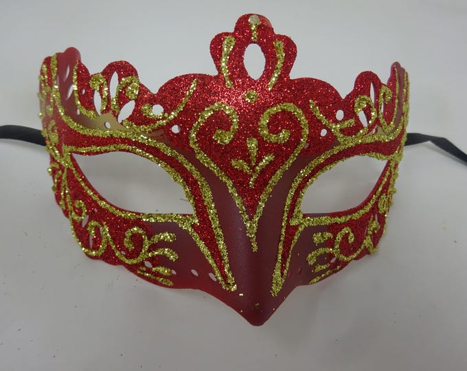 Red and Gold Rialto Venetian Masquerade Party Carnival Eye Ball Mask