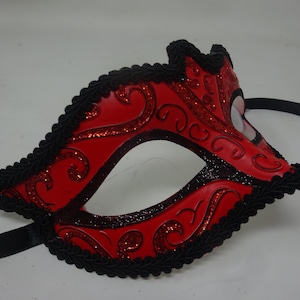 Red and Black Masquerade Mask for Masked Ball