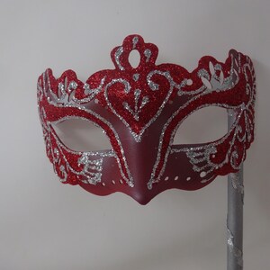 Red and Silver Rialto Venetian Masquerade Ball Party Prom Carnival Mask ...