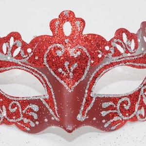Red and Silver Rialto Masquerade Mask