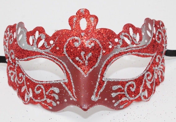 Red and Silver Rialto Masquerade Mask - Etsy