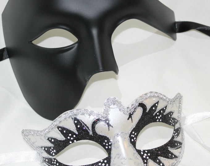 His and Hers Couples Masks in Black and White