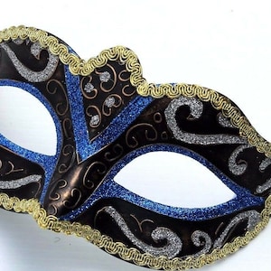 Blue, Bronze, Silver, Gold and Black Masquerade Mask for Masked Ball