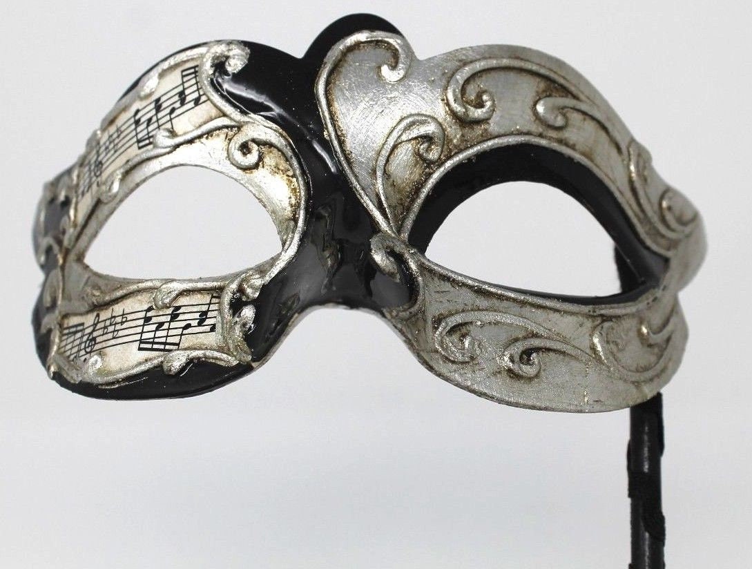 Silver And Black Musical Masquerade Mask For Masked Ball On Etsy