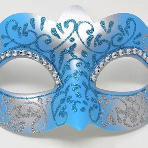 Turquoise and Silver Masquerade Mask