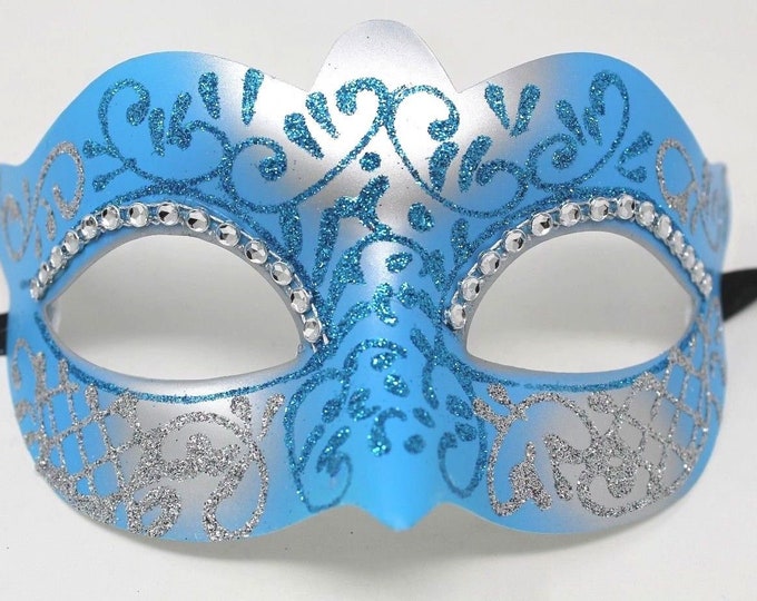 Turquoise and Silver Masquerade Mask