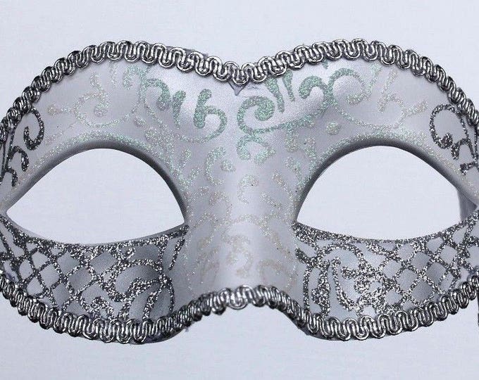 White and Silver Mask on Stick