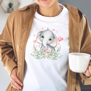 Baby Elephant Valentine&#39;s Day Unisex Jersey Short Sleeve Tee