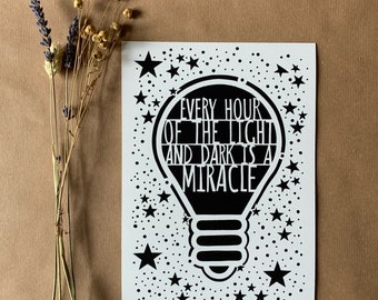 Every hour Papercut - Giclee prints A5