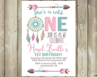 wild one birthday invitation etsy