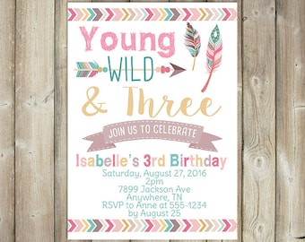 3rd birthday invite etsy