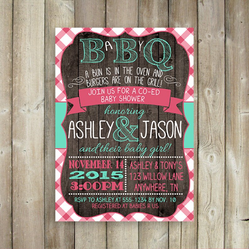 Baby Q Baby Shower Invitation Coed Baby Bbq Shower Invite Etsy