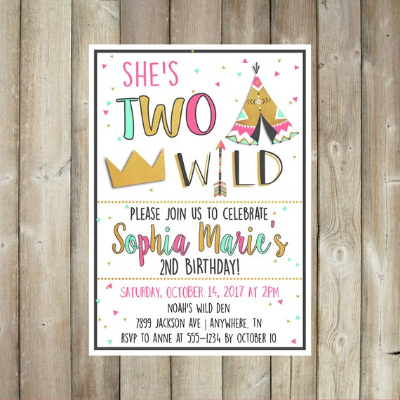 Two Wild Birthday Invitations 3