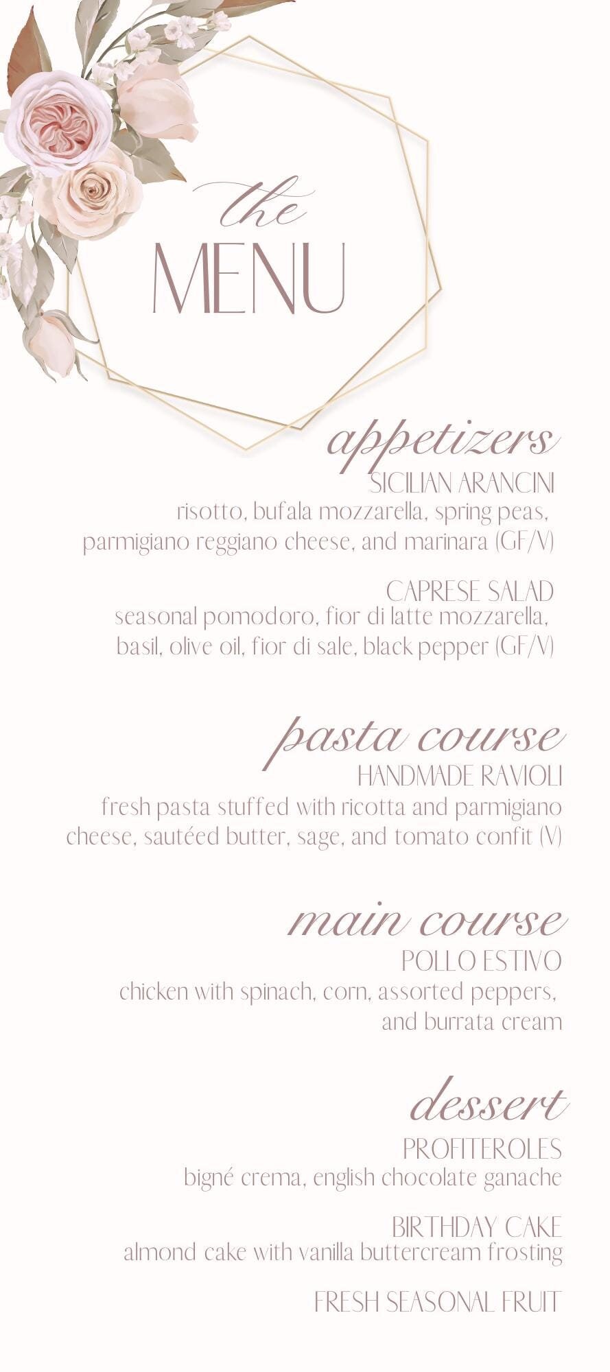 Pink Flowerbackdrop Menu Editable Pink Floral Menu Template - Etsy