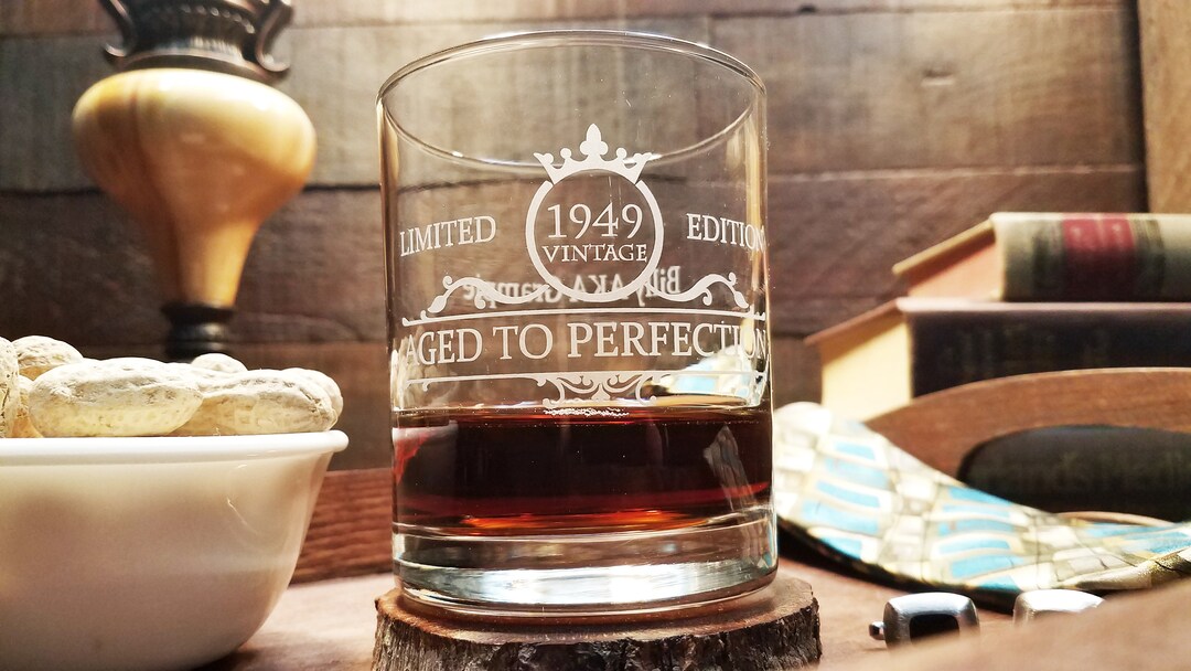 Aged to Perfection Whiskey Glass, Vintage Limited Edition Bourbon Glass ...