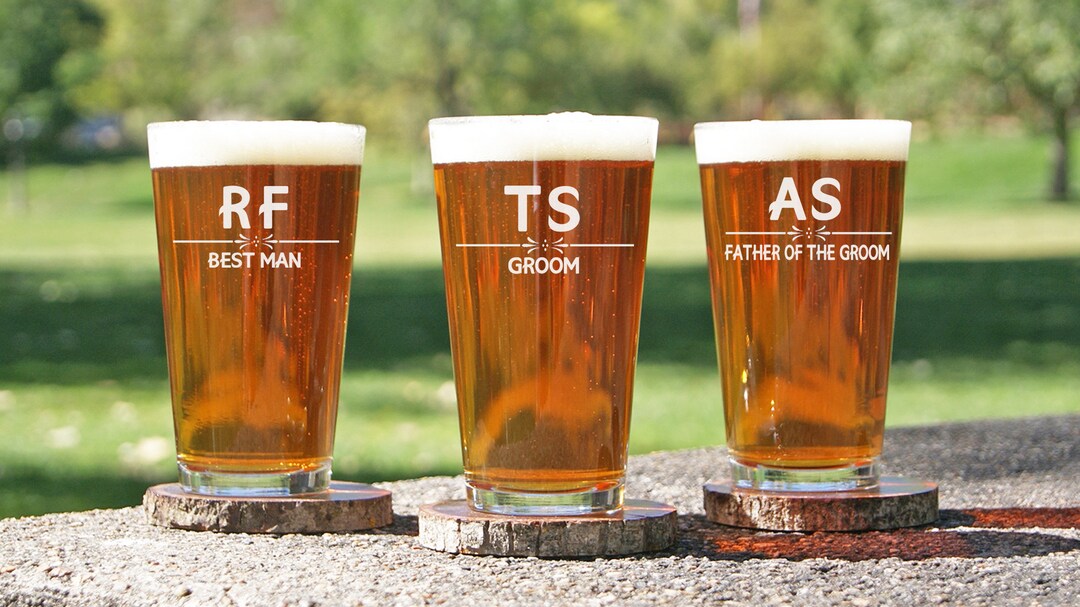 Personalized Beer Glasses, Groomsmen Gifts, Bridesmaids Gift, Engraved ...