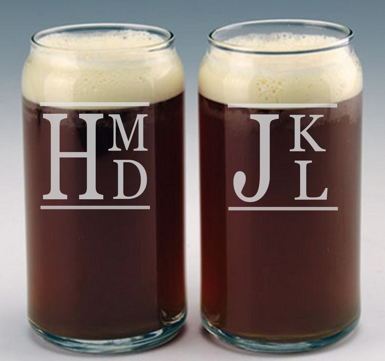 Personalized Beer Can Glasses Monogrammed Beer Can Glass Etsy