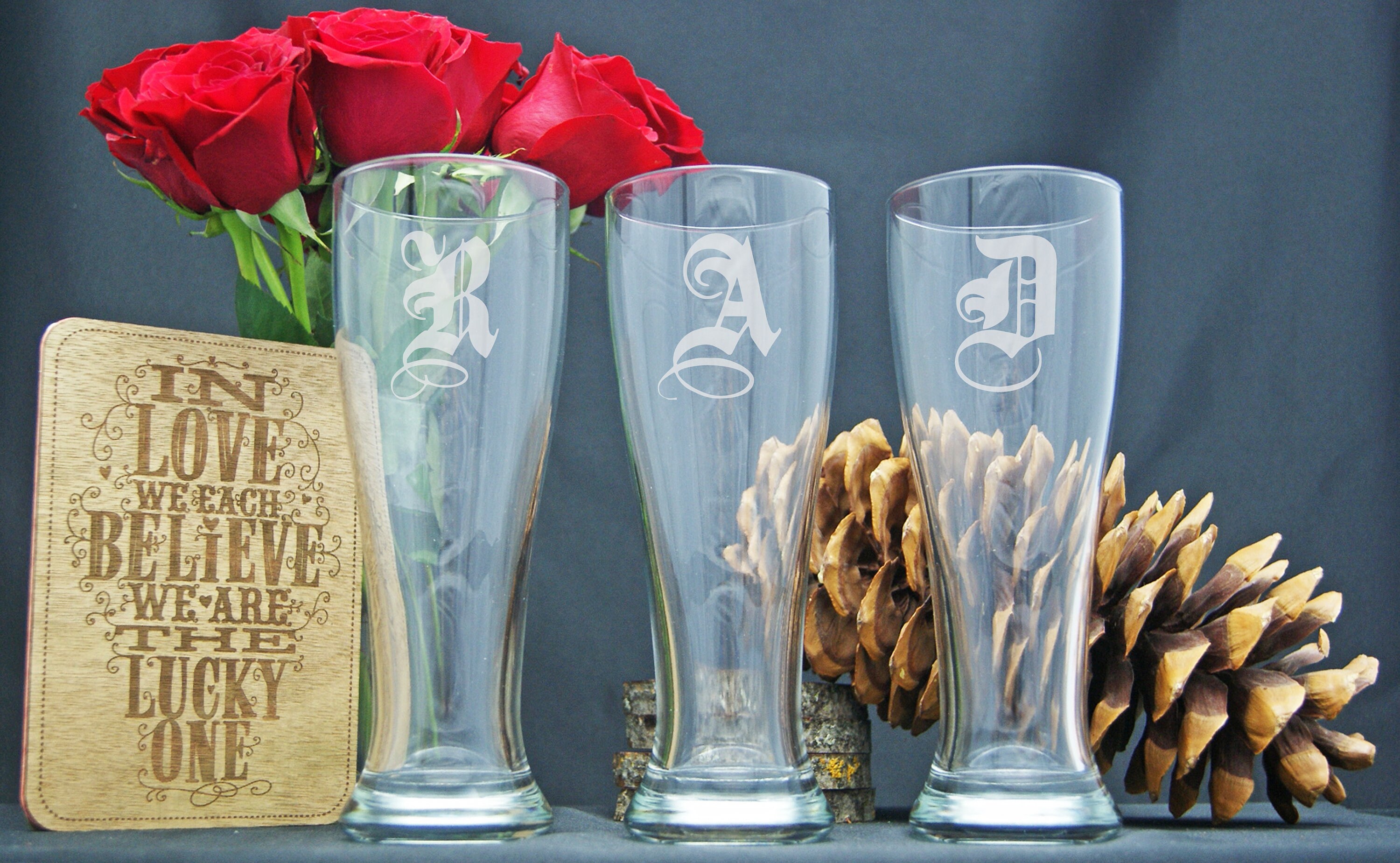 Personalized Beer Glasses Monogram Glasses Personalize Etsy