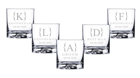 Best Man Etched Whiskey Glasses Groomsman Wedding Gifts Rocks Glasses Personalised Engraved Wedding Whisky Glasses Groom Usher