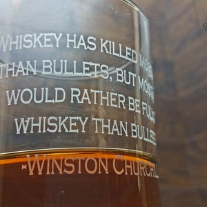 Winston Churchill Whiskey, Winston Churchill Quote, Custom Engraved Quote, Rocks Glasses, Scotch Glass, Personalized Whiskey Glass