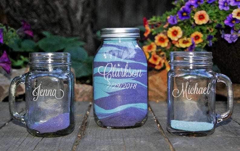 Personalized Sand Ceremony Mason Jar Add a Jar to include children 1 pint size Personalized Sand Ceremony Mason Jar Add a Jar to include children 1 pint size