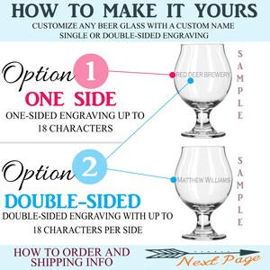 Custom Beer Glass, Beer Snifter, Personalized Gift, Engraved Beer Glasses, Home Bar ...
