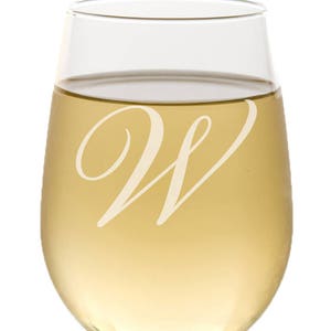 Personalized Stemless Wine Glass, Custom Engraved, Custom Wine Glass, Gifts for Bridesmaid, Maid of Honor Gift , Monogram, Etched Wine Glass image 1