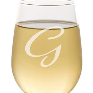 Personalized Stemless Wine Glass, Custom Engraved, Custom Wine Glass, Gifts for Bridesmaid, Maid of Honor Gift , Monogram, Etched Wine Glass image 1