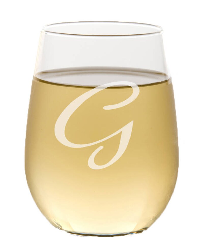 Personalized Stemless Wine Glass, Custom Engraved, Custom Wine Glass, Gifts for Bridesmaid, Maid of Honor Gift , Monogram, Etched Wine Glass image 1