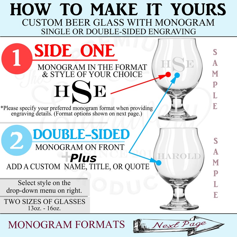 Monogrammed Beer Glass Beer Snifter Personalized Gift Etsy