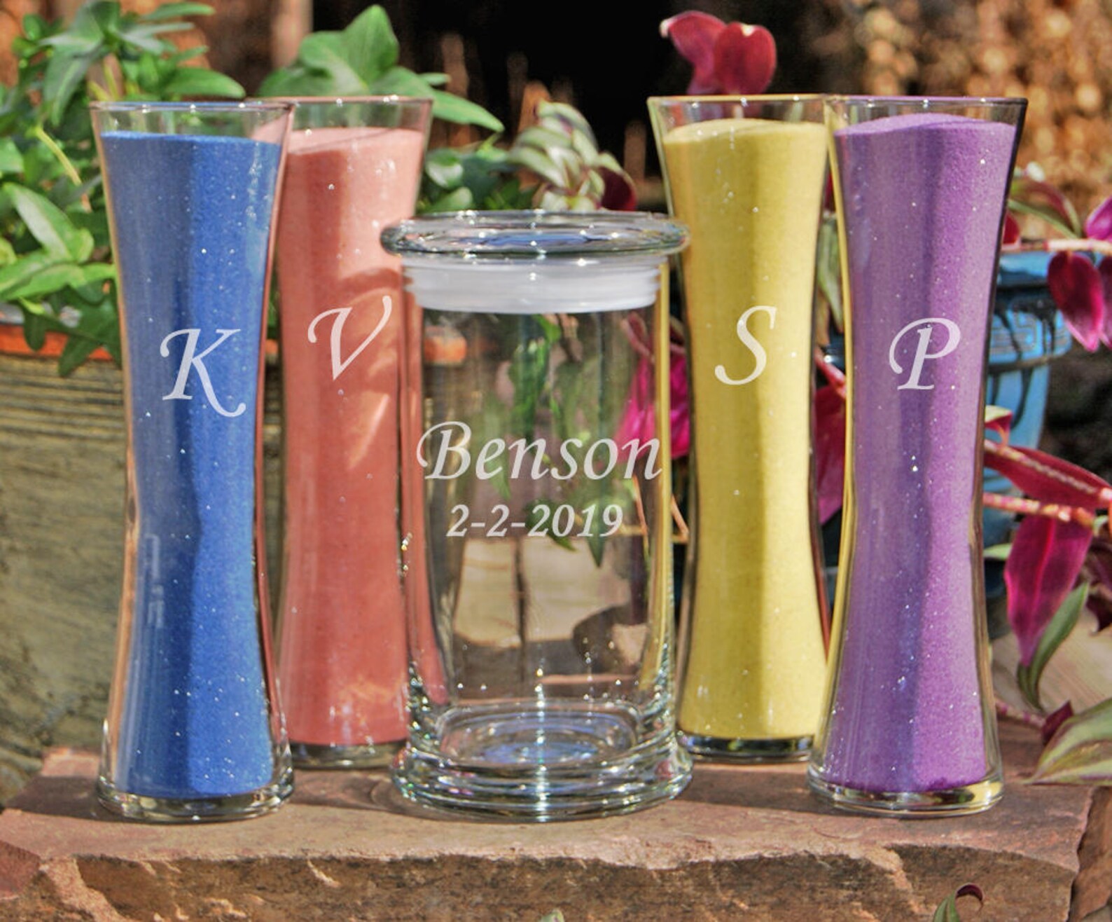 Unity Sand Set / Personalized Wedding Sand Ceremony / Rustic Etsy