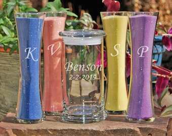 Unity Sand Set / Personalized Wedding Sand Ceremony / Rustic Wedding  / Custom Beach Wedding Ceremony / Blended Family Ceremony Sand Set