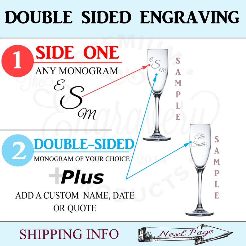 Personalized Champagne Flutes, Monogram Glasses, Etched Glasses, Custom Engraved Champagne Flute, Wedding Champagne Flute, Monogrammed Gift image 7