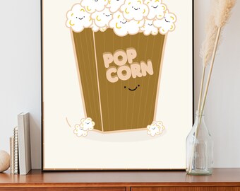 Affiche kawai pop corn