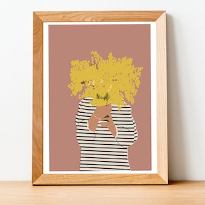 Affiche mimosa - illustration A4 florale