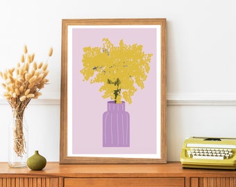 Affiche vase mauve- poster salon