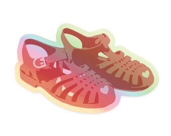 Stickers chaussures méduses holographique kawaii