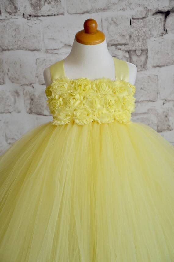 canary yellow flower girl dresses