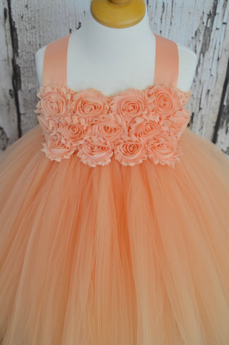 peach color flower girl dresses