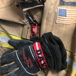 Firefighter glove strap, reflective glove strap, glove tamer, firefighter gift, custom firefighter gift, custom glove strap