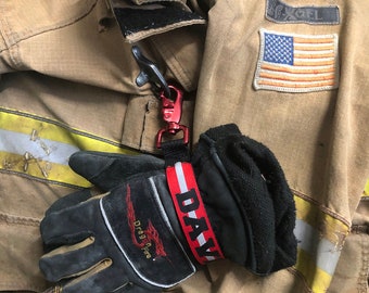 Custom Firefighter Glove Strap: Red Reflective Nylon Glove Tamer